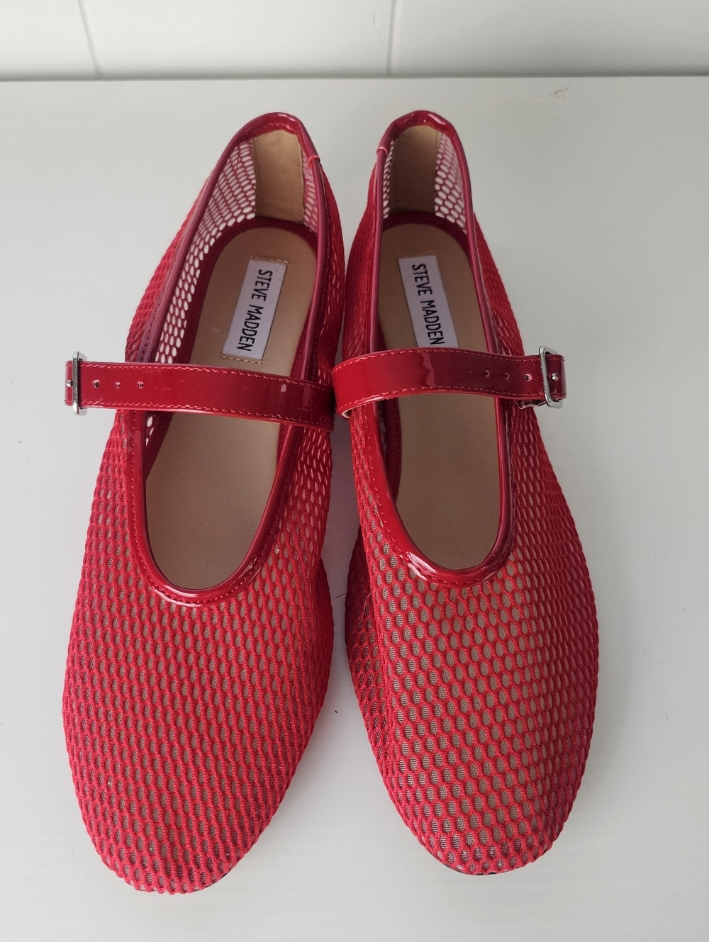 Steve Madden Women's Dreaming Mesh Mary Jane Flats Red Size 11 - Picture 3 of 10